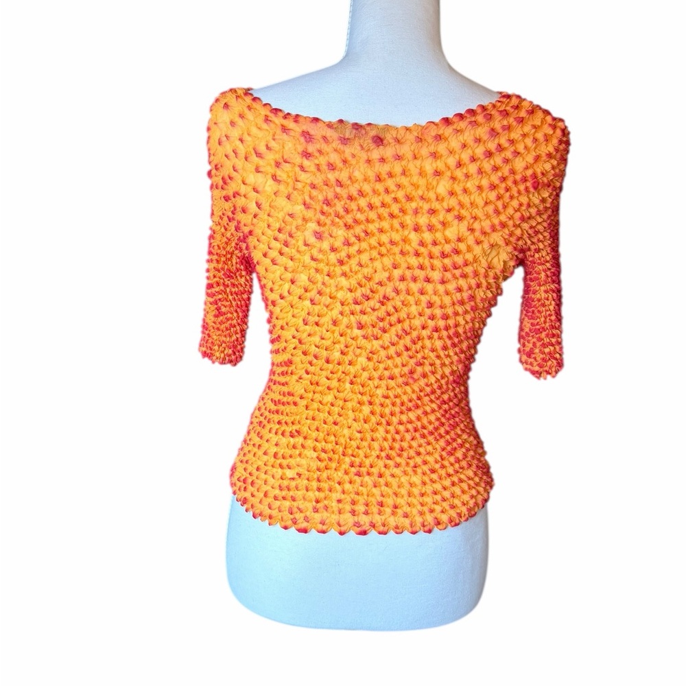 Vibrant Orange and Red Women's Short Sleeve Top